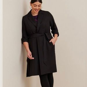 Torrid Drape Trench Blazer with Tie and pockets